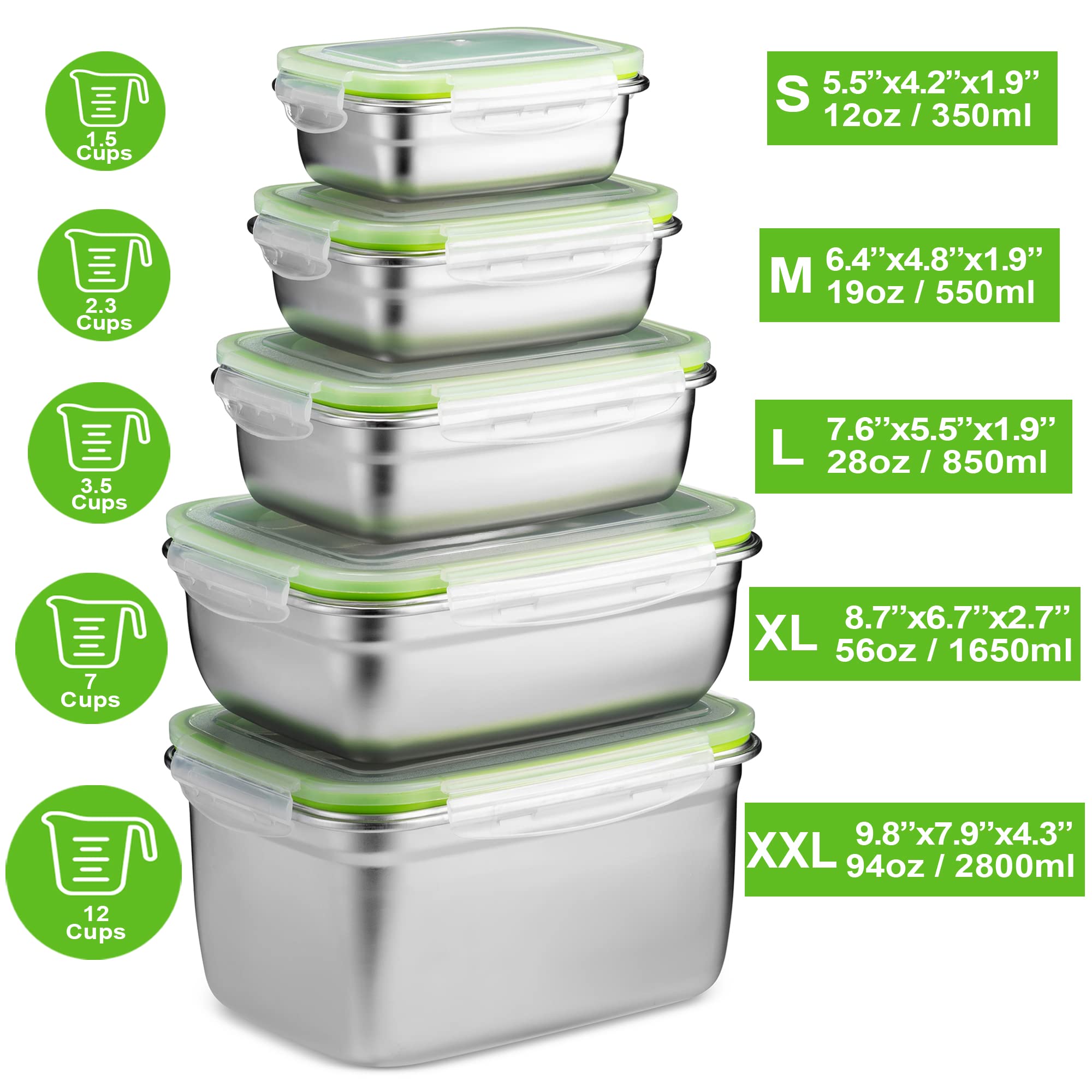 Amazon | HOMEARRAY ステンレススチール 食品保存容器 | 漏れ